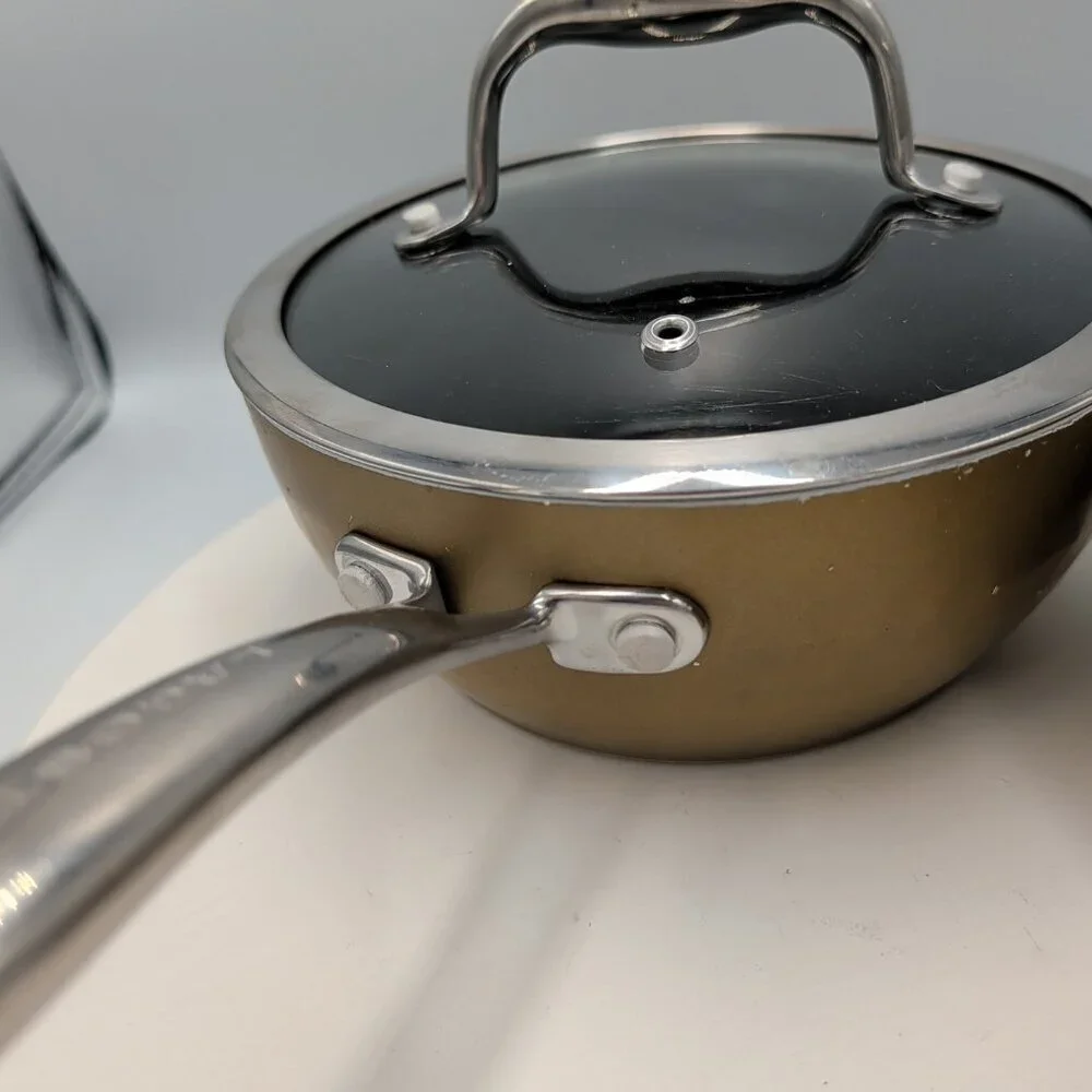 Vintage Lagostina Diamond Collection 16cm & 18cm Saucepans Champagne Retired - Picture 5 of 14